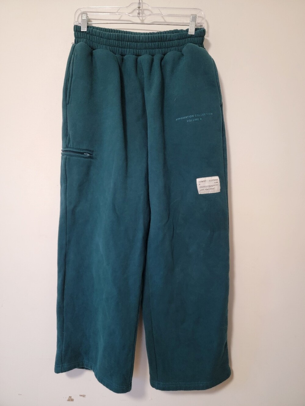 Comfrt Teal Wide-Leg Sweatpants with Pocket - Affirmation Collection